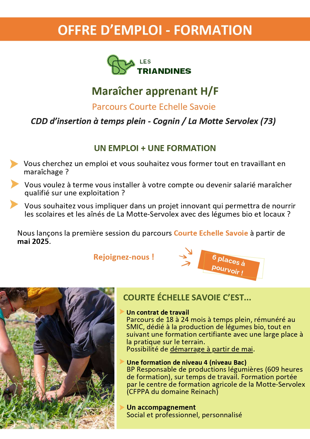 Maraîchers apprenant